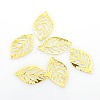 Leaf Iron Pendants KK-O015-20G-1