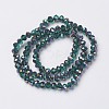 Electroplate Transparent Glass Beads Strands LS-EGLA-A034-T8mm-Q15-2
