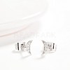 Brass Micro Pave Cubic Zirconia Stud Earrings EJEW-BB35386-P-2