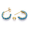 Enamel C-shape Stud Earrings EJEW-N052-05A-4