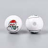 Christmas Printed Opaque Acrylic Round Beads OACR-T029-08D-3