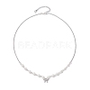 Bowknot Brass Micro Pave Cubic Zirconia Pendant Necklaces NJEW-JN04908-4