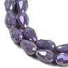Opaque Solid Color Electroplate Glass Beads Strands EGLA-N013-P4mm-B09-3