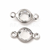 304 Stainless Steel with Glass Connector Charms STAS-G305-08P-03-1
