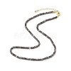 Natural Silver Sheen Obsidian Cube Beaded Necklace for Women NJEW-JN04111-02-1