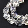 Transparent Electroplate Glass Beads Strands X-GLAA-C025-02E-5
