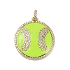 Brass Enamel & Micro Pave Cubic Zirconia Pendants KK-M322-06G-01-1