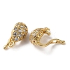 Rack Plating Brass Micro Pave Clear Cubic Zirconia Twister Clasps KK-M254-14G-2