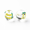 Transparent Glass Enamel Beads GLAA-N049-022-3