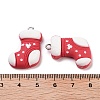 Christmas Theme Opaque Resin Pendants RESI-N039-105-3