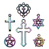 24Pcs 6 Style Rainbow Color Alloy Pendants FIND-LS0001-15MC-1