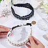 2Pcs 2 Colors Floral Hair Bands Embellishments for Women OHAR-CY0001-19B-3