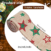 FINGERINSPIRE 3Pcs 3 Styles Christmas Theme Burlap Ribbon Jute Ribbon OCOR-FG0001-63-2