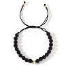 Natural Obsidian Round Beads Braided Bead Bracelets ZJ4066-6-1