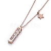 304 Stainless Steel Pendant Necklaces NJEW-I232-23RG-2