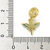 Rack Plating Brass Micro Pave Clear Cubic Zirconia European Dangle Pendants KK-Z067-29G-3