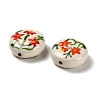Flower Theme Printed Handmade Porcelain Beads LAMP-D303-06C-03-3