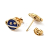 Ion Plating(IP) Enamel Planet with Star Stud Earrings with 316 Surgical Stainless Steel Pins EJEW-A081-06G-3