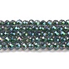 Electroplate Transparent Glass Beads Strands GLAA-H021-01B-FR01-2