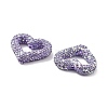 Heart Shape Polymer Clay Rhinestone Beads CLAY-NH0001-09B-08-3
