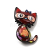 Cat with Glasses Enamel Pin JEWB-P013-04EB-2