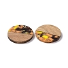 Transparent Resin & Walnut Wood Pendants RESI-N025-045-3