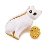 Cat Shaped Alloy Enamel Pins JEWB-Q045-03G-3