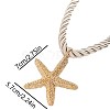 Starfish Alloy & Polyester Cord Pendant Necklaces & Stud Earrings Sets FS-WGCE349-01-4