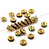 Brass Grade A Rhinestone Spacer Beads RSB034NFG-1