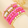 8Pcs Polymer Clay Heishi & CCB Plastic & Glass Beaded Stretch Bracelets Set For Women FS-WGAEA5C-03-1