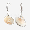 Electroplate Spiral Shell Pendant Necklaces and Dangle Earrings Jewelry Sets SJEW-JS01007-02-6