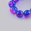Spray Painted Transparent Glass Bead Strands X-DGLA-R023-8mm-01-1