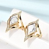 Brass Micro Pave Cubic Zirconia Cuff Rings for Women GG-CBA7610-11G-05-1