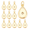 12Pcs Brass Micro Pave Clear Cubic Zirconia Pendants ZIRC-BC0001-33G-1