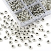27 Style Flat Round with Black Letter & Heart Acrylic Luminous Beads SACR-YW0001-37-5