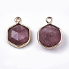 Natural Strawberry Quartz Charms G-N326-47B-2