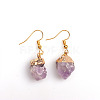 Nuggets Natural Amethyst Pendant Necklaces & Dangle Earrings Sets FS-WGD81FA-01-3