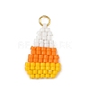 Halloween Glass Seed Beaded Pendants PALLOY-MZ01418-2