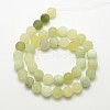 Natural New Jade Stone Frosted Round Bead Strands G-O039-06-6mm-2