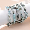 Natural Larimar Bead Stretch Bracelets BJEW-K213-65-3
