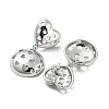 Hollow Heart Brass Dangle Stud Earrings EJEW-Q785-15P-2