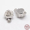 Anti-Tarnish Rhodium Plated 925 Sterling Silver Box Clasps STER-A030-64-2