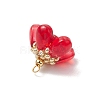 Glass Flowers Pendants PALLOY-MZ00629-5