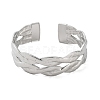 304 Stainless Steel Braided Open Cuff Bangles BJEW-M316-04P-2
