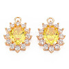 Brass Micro Pave Cubic Zirconia Charms KK-N232-300C-1
