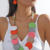 Bohemian Ethnic Style Wood Beaded Multilayer Necklaces & Dangle Earrings Sets WG82ABA-02-1