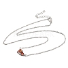 Brass Pave Cubic Zirconia Rectangle and Heart Pendant Cable Chain Necklaces KK-CBAB173-04P-06-4