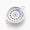 Brass Micro Pave Cubic Zirconia Links Connectors X-ZIRC-O026-06P-NR-2