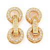 925 Sterling Silver Micro Pave Clear Cubic Zirconia Fold Over Clasps STER-U001-20G-1