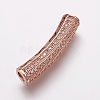 Brass Micro Pave Cubic Zirconia Tube Beads ZIRC-E143-22RG-1